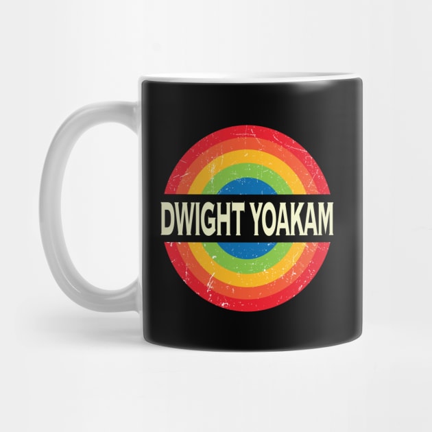 Personalized Dwight Name Retro Rainbow Circle Distressed by Roza Wolfwings